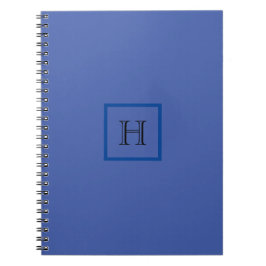 Cuaderno Monograma azul sencillo estilo moderno inicial