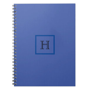 Cuaderno Monograma azul sencillo estilo moderno inicial
