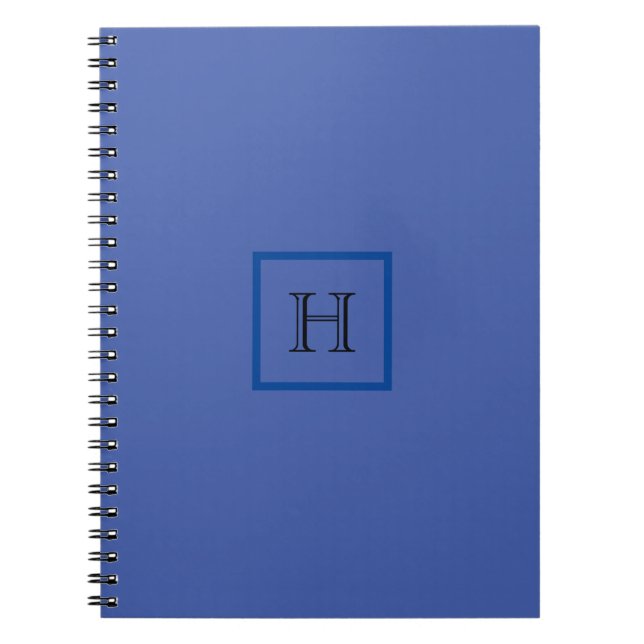 Cuaderno Monograma azul sencillo estilo moderno inicial (Frente)