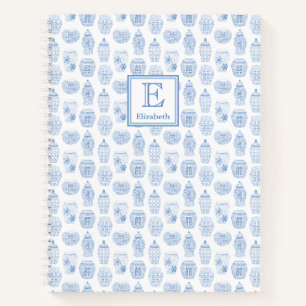 Cuaderno Monograma azul y blanco del Chica Smart College