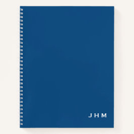 Cuaderno Monograma azul y blanco mínimo profesional