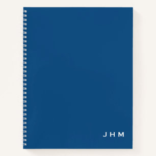 Cuaderno Monograma azul y blanco mínimo profesional