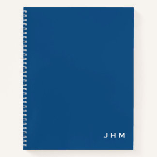 Cuaderno Monograma azul y blanco mínimo profesional