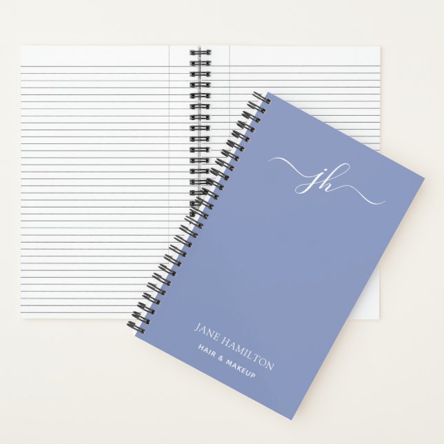 Cuaderno Monograma azul y nombre (Interior)