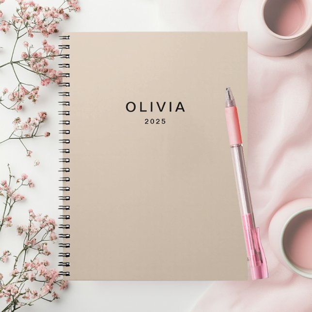 Cuaderno Monograma Beige personalizado (Subido por el creador)