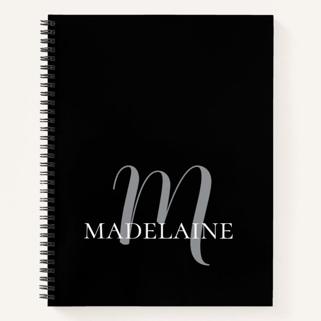 Cuaderno Monograma blanco negro personal (Anverso)