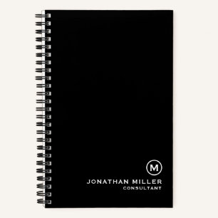 Cuaderno Monograma blanco negro profesional 5,5 x 8,5