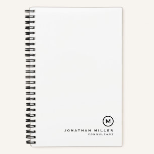 Cuaderno Monograma blanco simple