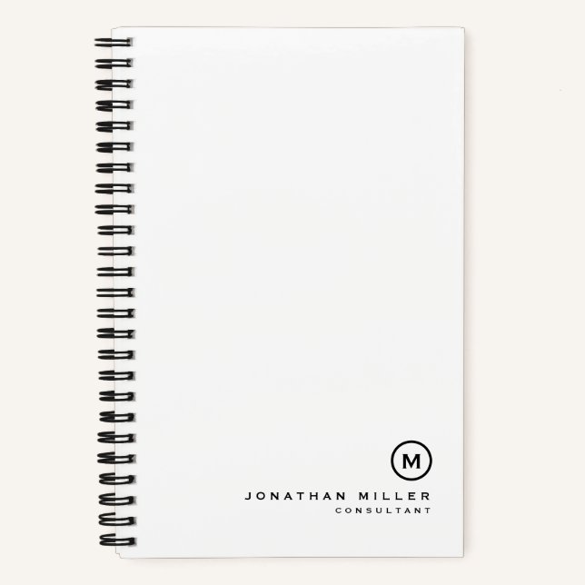 Cuaderno Monograma blanco simple (Anverso)