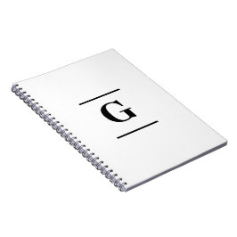Cuaderno Monograma blanco simple y minimalista