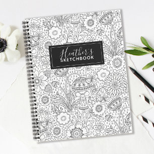 Cuaderno Monograma Bloc de notas para artistas blancos negr
