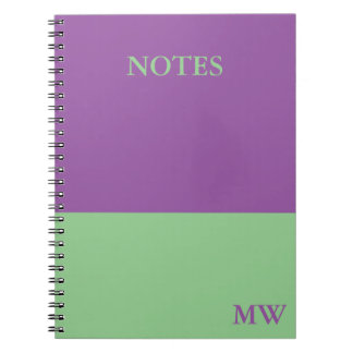 Cuaderno Monograma Bloque de color Bloc de notas Morado y M