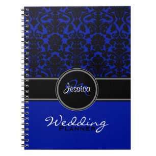 Cuaderno Monograma Blue Black Damask Planner