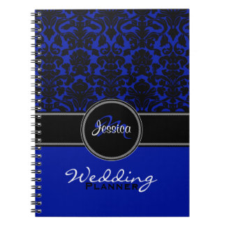 Cuaderno Monograma Blue Black Damask Planner