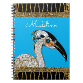 Cuaderno Monograma bonito del pájaro de la isla