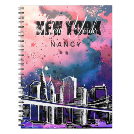 Cuaderno Monograma, bosquejo, horizonte de Nueva York