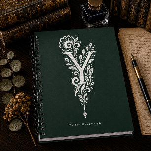 Cuaderno Monograma Botánico de Linograbado Letra Y