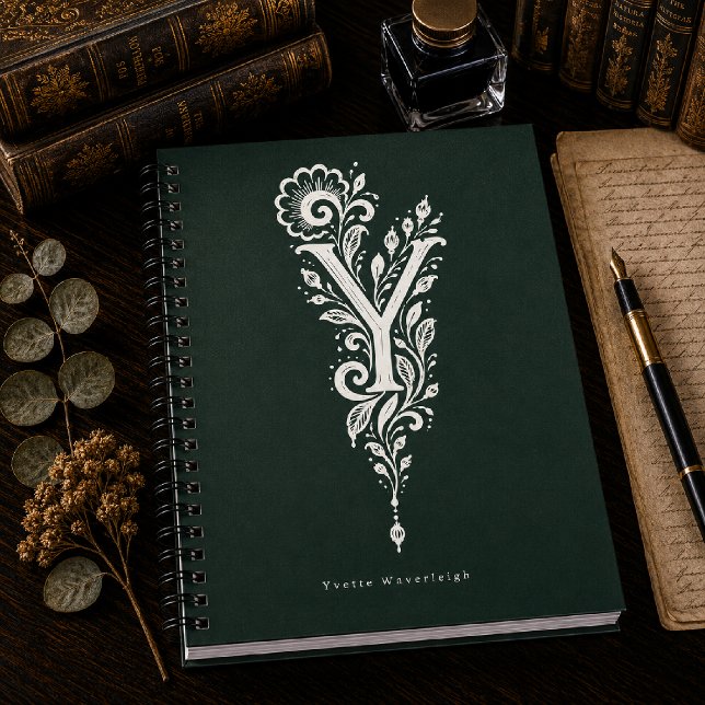 Cuaderno Monograma Botánico de Linograbado Letra Y (Subido por el creador)