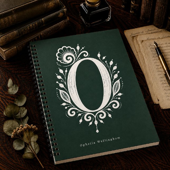 Cuaderno Monograma Botánico de Linóleo Letra O (Subido por el creador)