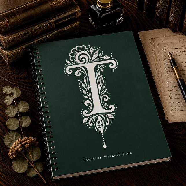 Cuaderno Monograma Botánico de Linoleo Letra T (Subido por el creador)
