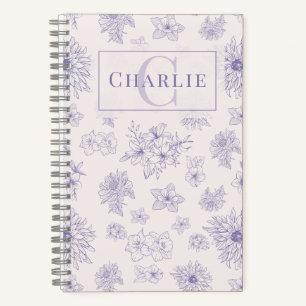 Cuaderno Monograma Botánico Personalizado Mascota Espiral P