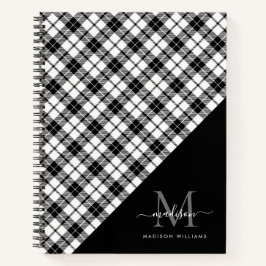 Cuaderno Monograma Búfalo Blanco Negro Tocado Guión Girator