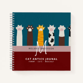 Cuaderno Monograma CAT Paws Para Portátiles De Revista Pens