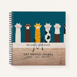 Cuaderno Monograma CAT Paws Para Portátiles De Revista Pens