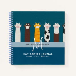 Cuaderno Monograma CAT Paws Para Portátiles De Revista Pens