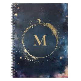 Cuaderno Monograma Celestial Galaxia Azul Galaxia Cielo Pla