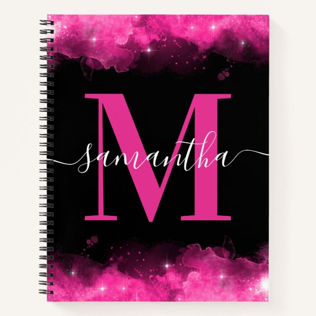 Cuaderno Monograma Celestial Rosa de Firma (Anverso)