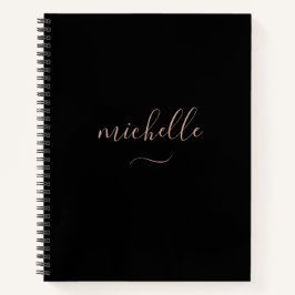 Cuaderno Monograma Chic Negro Letra Dorada