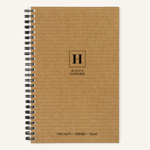 Cuaderno Monograma Clásico de Cartón Ondulado Marrón