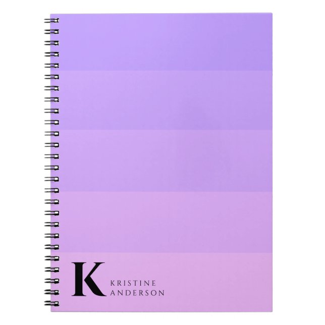 Cuaderno Monograma clásico de lavadora Lilac púrpura modern (Frente)