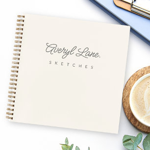 Cuaderno Monograma Clásico Elegante Minimal Esbozo de Marfi