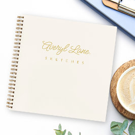 Cuaderno Monograma Clásico Elegante Minimal Esbozo de Marfi