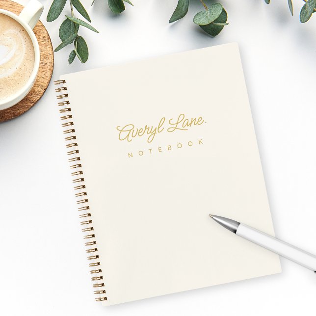 Cuaderno Monograma Clásico Elegante Mínimo Guión De Oro De  (Subido por el creador)
