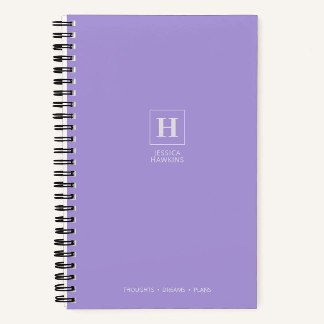 Cuaderno Monograma Clásico Morado Claro (Anverso)