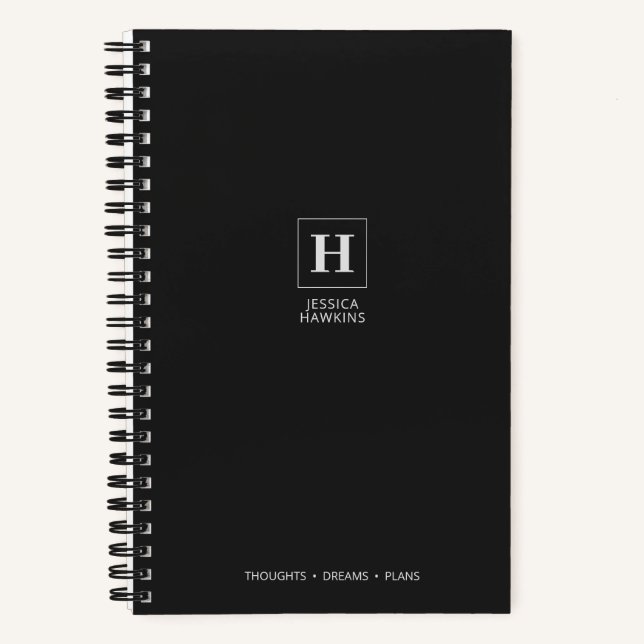 Cuaderno Monograma clásico negro (Anverso)