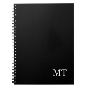 Cuaderno Monograma clásico personalizado negro