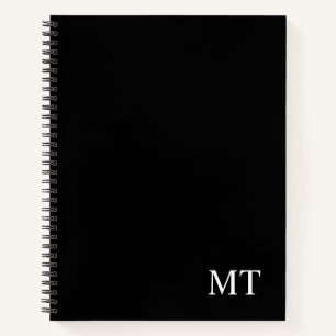 Cuaderno Monograma clásico personalizado negro