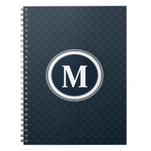 Cuaderno Monograma clásico profundo del personalizado del