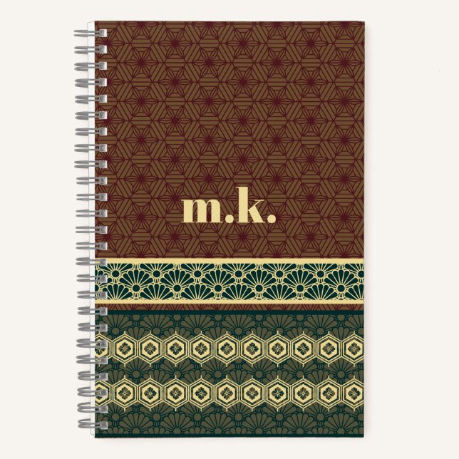 Cuaderno Monograma Clásico Red Green Kikkou (Anverso)
