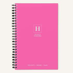 Cuaderno Monograma Clásico Rosa Brillante