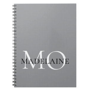 Cuaderno Monograma Color Blanco Plata Personal