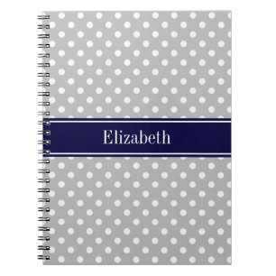 Cuaderno Monograma con el nombre azul de la marina de los p