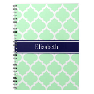 Cuaderno Monograma con nombre azul de la Marina #5 de la Ca