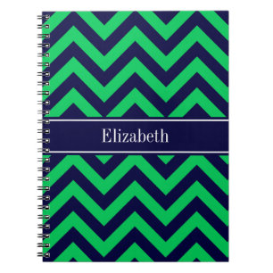 Cuaderno Monograma con nombre azul de la Marina de Esmerald