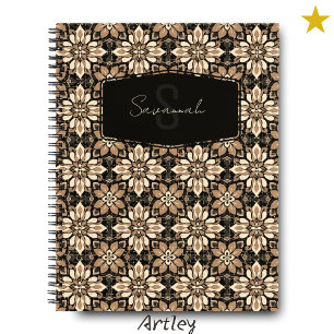 Cuaderno Monograma con nombre de mosaico español de crema m