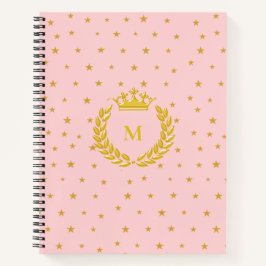 Cuaderno Monograma, Corona, Laurel y estrellas doradas en r
